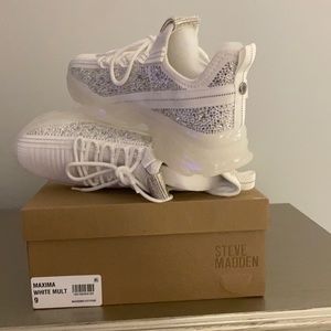 Women’s Steve Madden White Maxima Multi Sneakers